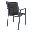 Compamia Pacific Sling Arm Chair - Dark Gray Frame Black Sling