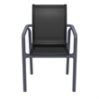 Compamia Pacific Sling Arm Chair - Dark Gray Frame Black Sling