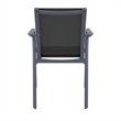 Compamia Pacific Sling Arm Chair - Dark Gray Frame Black Sling