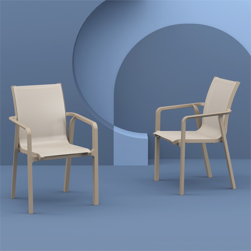 Compamia Pacific Sling Arm Chair in Taupe