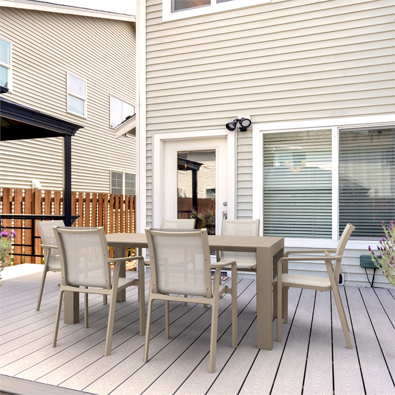 Compamia Pacific Sling Arm Chair in Taupe