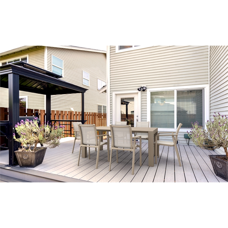 Compamia Pacific Sling Arm Chair in Taupe