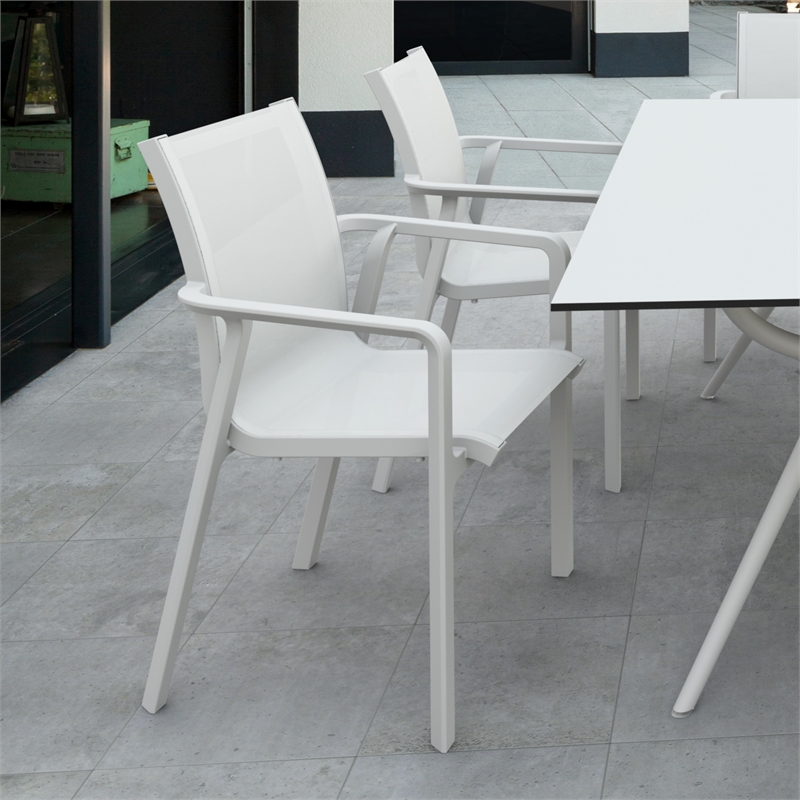 Compamia Pacific Sling Arm Chair in White