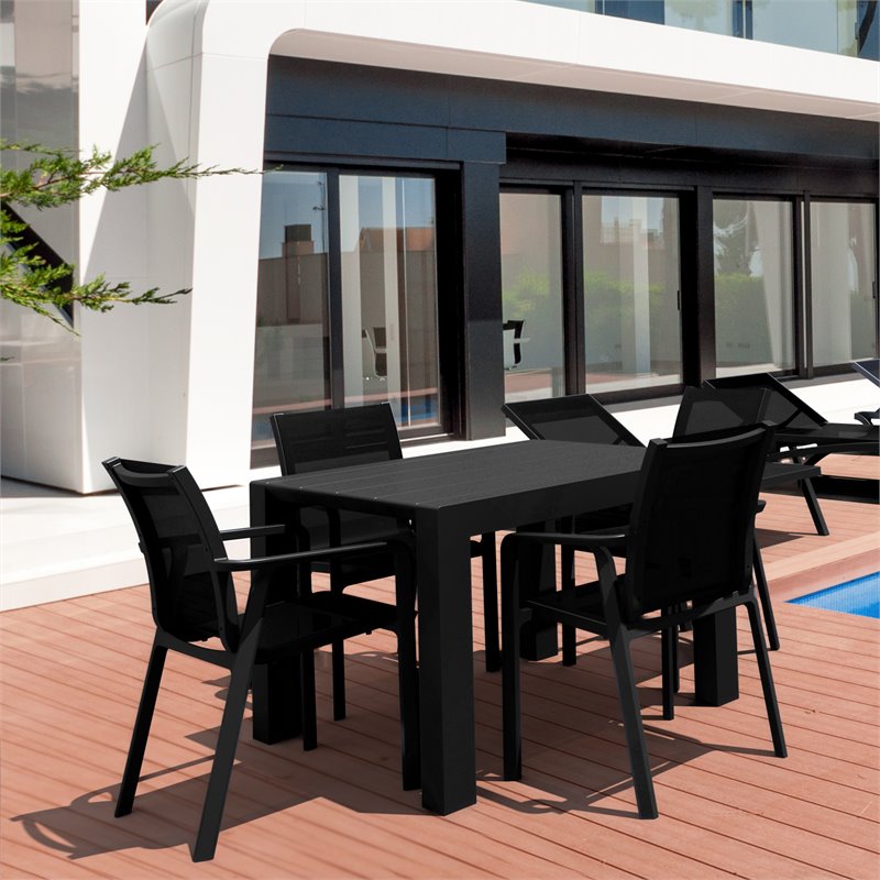 Compamia Pacific 5 Piece Sling Dining set in Black