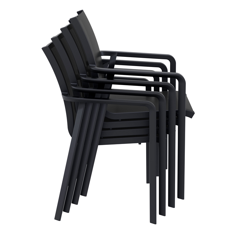 Compamia Pacific 5 Piece Sling Dining set in Black