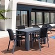 Compamia Pacific 5 Piece Sling Dining set - Dark Gray Frame Black Sling