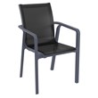 Compamia Pacific 5 Piece Sling Dining set - Dark Gray Frame Black Sling