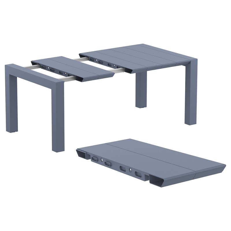 Compamia Pacific 5 Piece Sling Dining set - Dark Gray Frame Black Sling