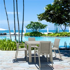 Compamia Pacific 5 Piece Sling Dining set in Taupe