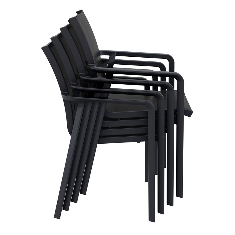 Compamia Pacific 11 Piece Sling Dining Set in Black
