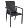 Compamia Pacific 11 Piece Sling Dining Set - Dark Gray Frame Black Sling
