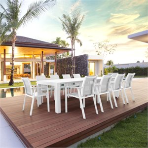 Compamia Pacific 11 Piece Sling Dining Set in White