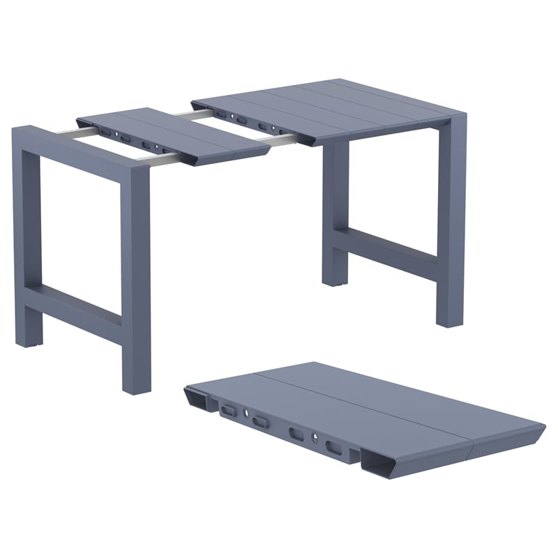 Compamia Vegas 39 inch to 55 inch Extendable Bar Table Dark Gray