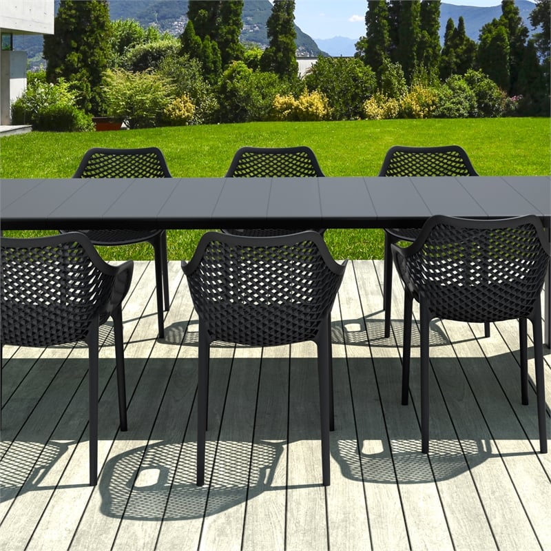 Air XL Extension 9 Piece Dining Set in Black