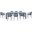Air XL Extension 9 Piece Dining Set in Dark Gray