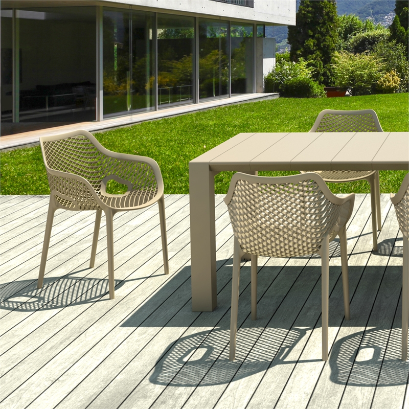 Air XL Extension 9 Piece Dining Set in Taupe