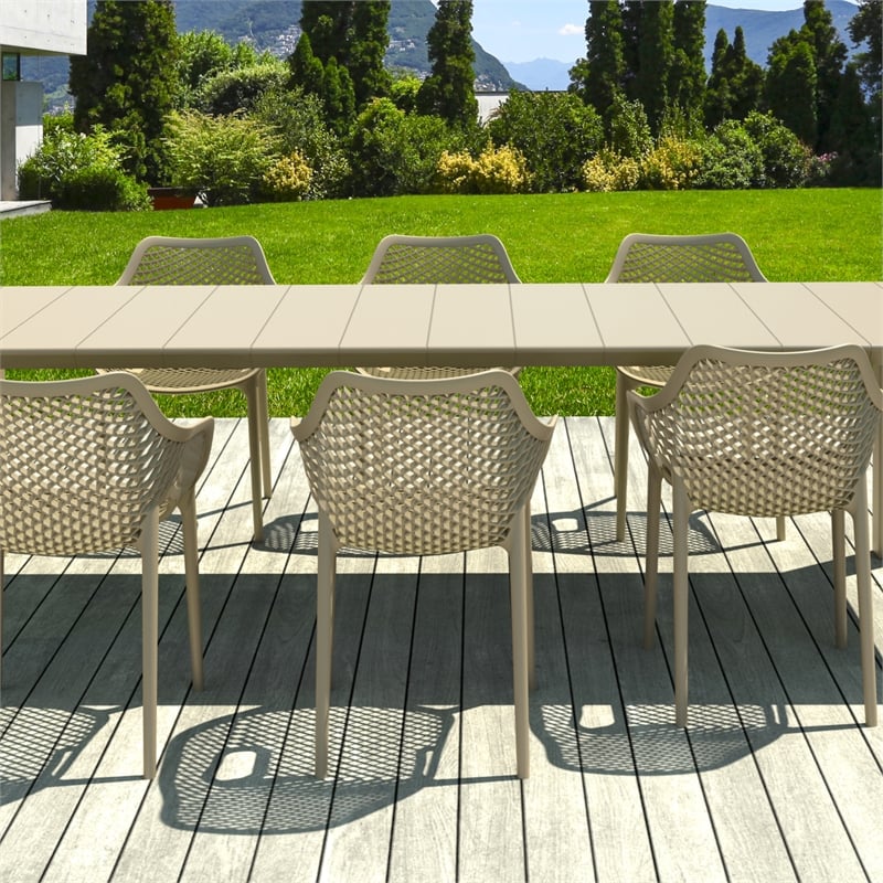 Air XL Extension 9 Piece Dining Set in Taupe