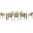 Air XL Extension 9 Piece Dining Set in Taupe