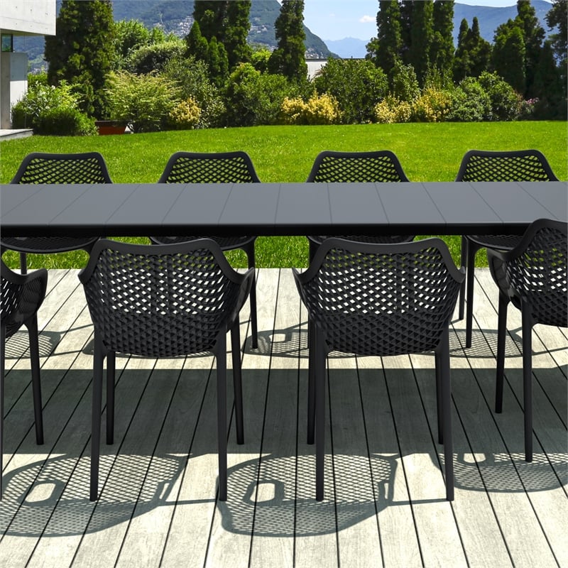 Air XL Extension 11 Piece Dining Set in Black