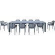 Air XL Extension 11 Piece Dining Set in Dark Gray