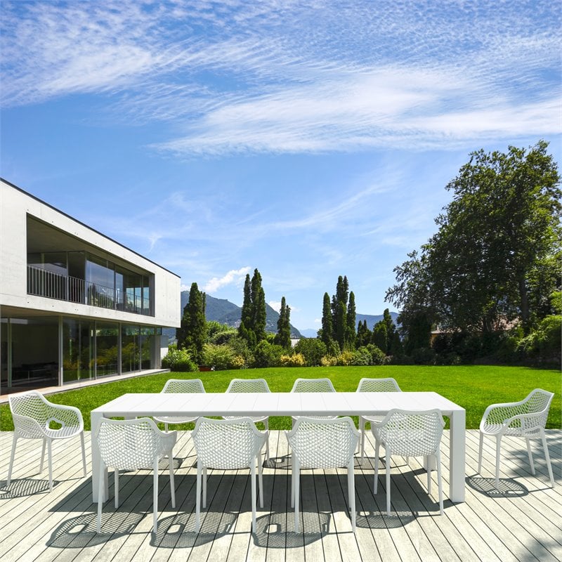 Air XL Extension 11 Piece Dining Set in White