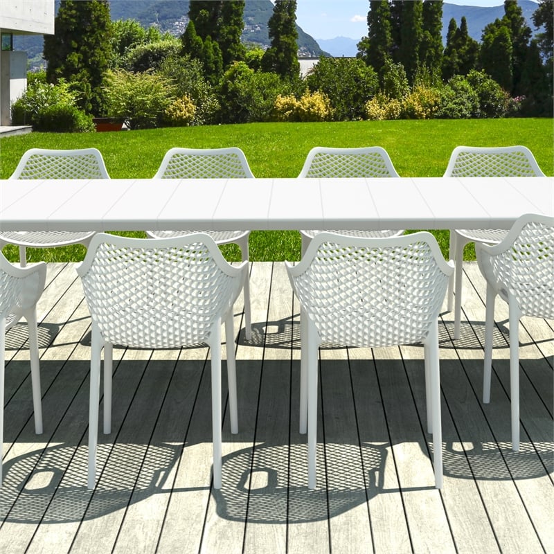 Air XL Extension 11 Piece Dining Set in White