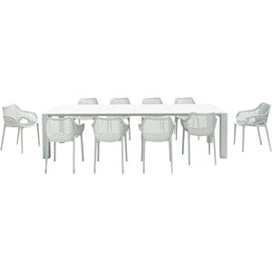 Air XL Extension 11 Piece Dining Set in White