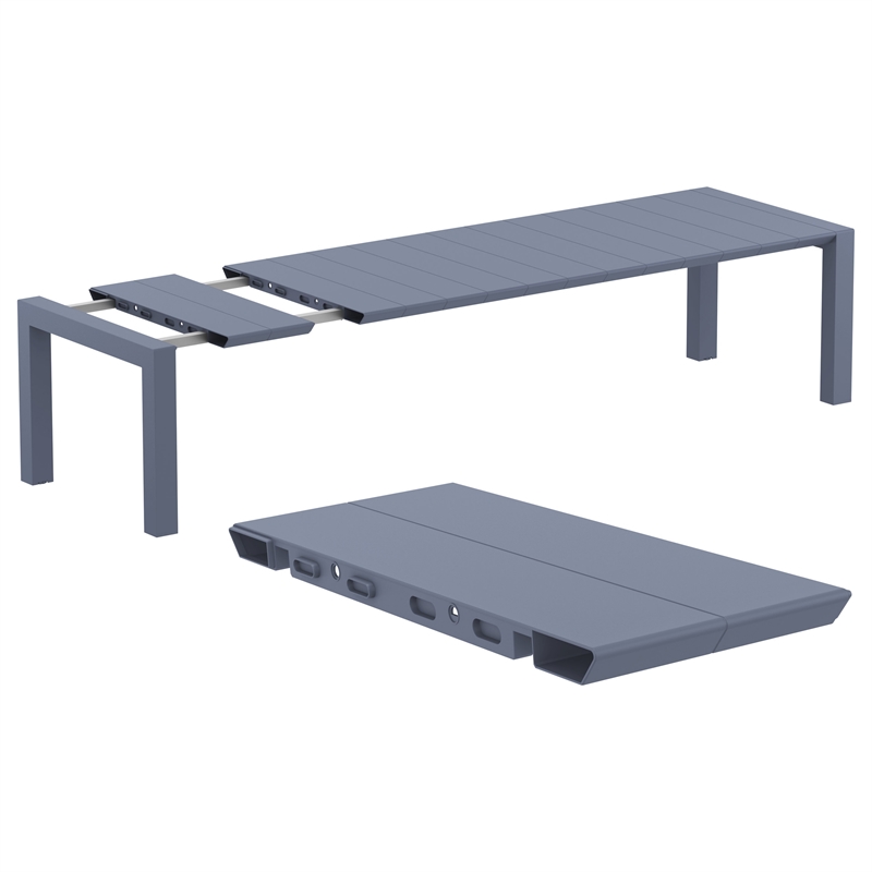 Air Extension 9 Piece Dining Set in Dark Gray