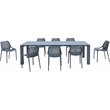 Air Extension 9 Piece Dining Set in Dark Gray
