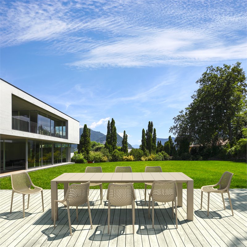 Air Extension 9 Piece Dining Set in Taupe