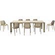 Air Extension 9 Piece Dining Set in Taupe
