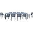 Air Extension 11 Piece Dining Set in Dark Gray
