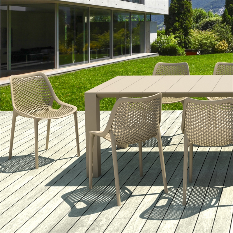 Air Extension 11 Piece Dining Set in Taupe