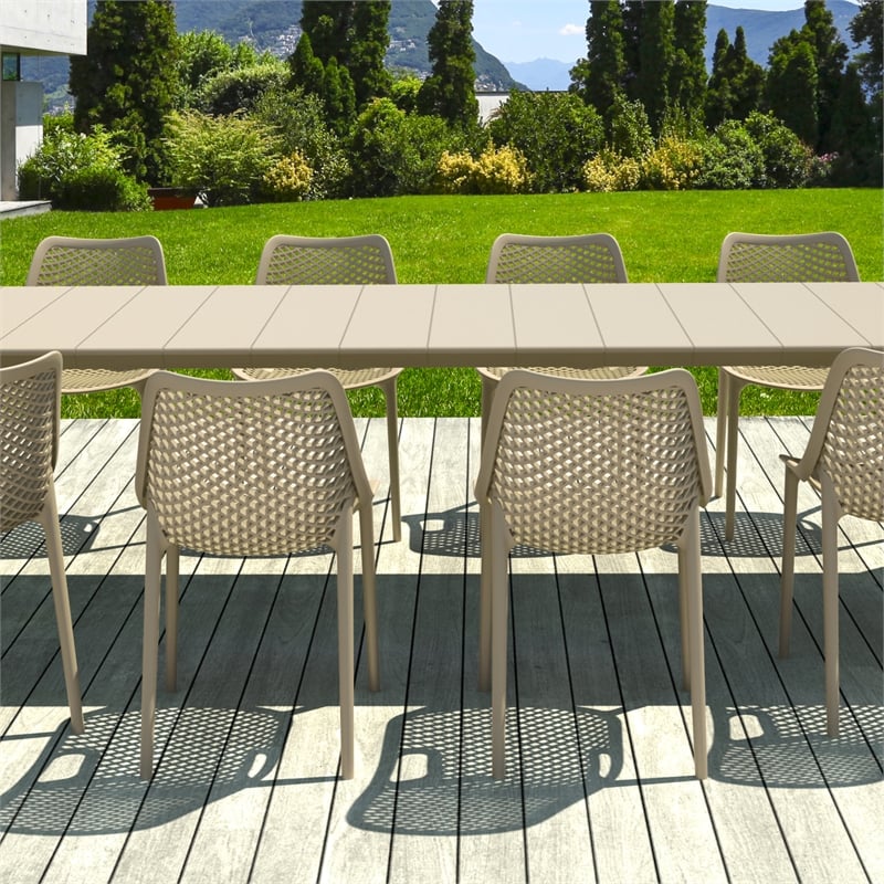 Air Extension 11 Piece Dining Set in Taupe