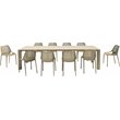 Air Extension 11 Piece Dining Set in Taupe
