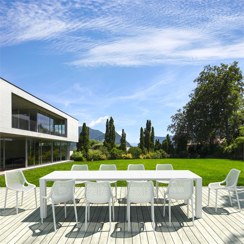 Air Extension 11 Piece Dining Set in White