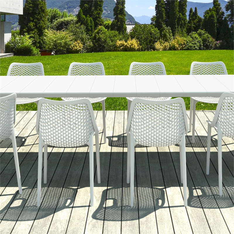 Air Extension 11 Piece Dining Set in White