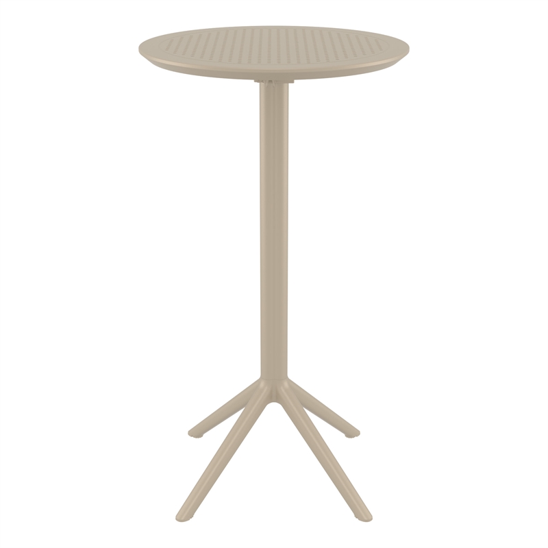 Compamia Sky 24 inch Round Folding Bar Table in Taupe finish