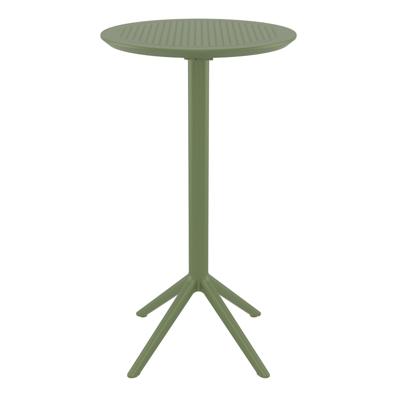 Compamia Sky 24 inch Round Folding Bar Table in Olive Green finish