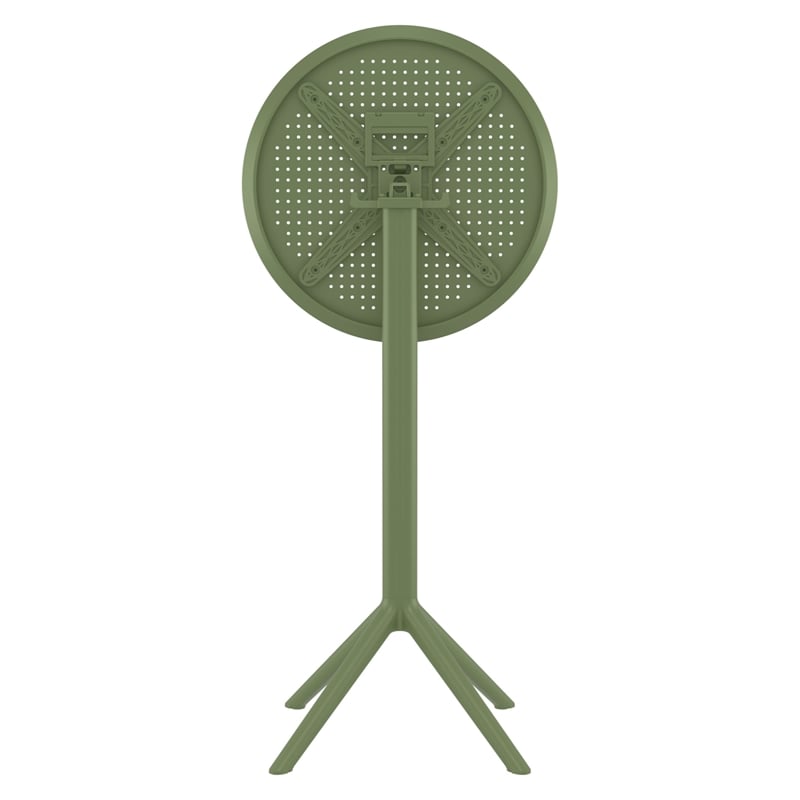 Compamia Sky 24 inch Round Folding Bar Table in Olive Green finish