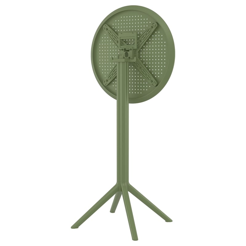Compamia Sky 24 inch Round Folding Bar Table in Olive Green finish