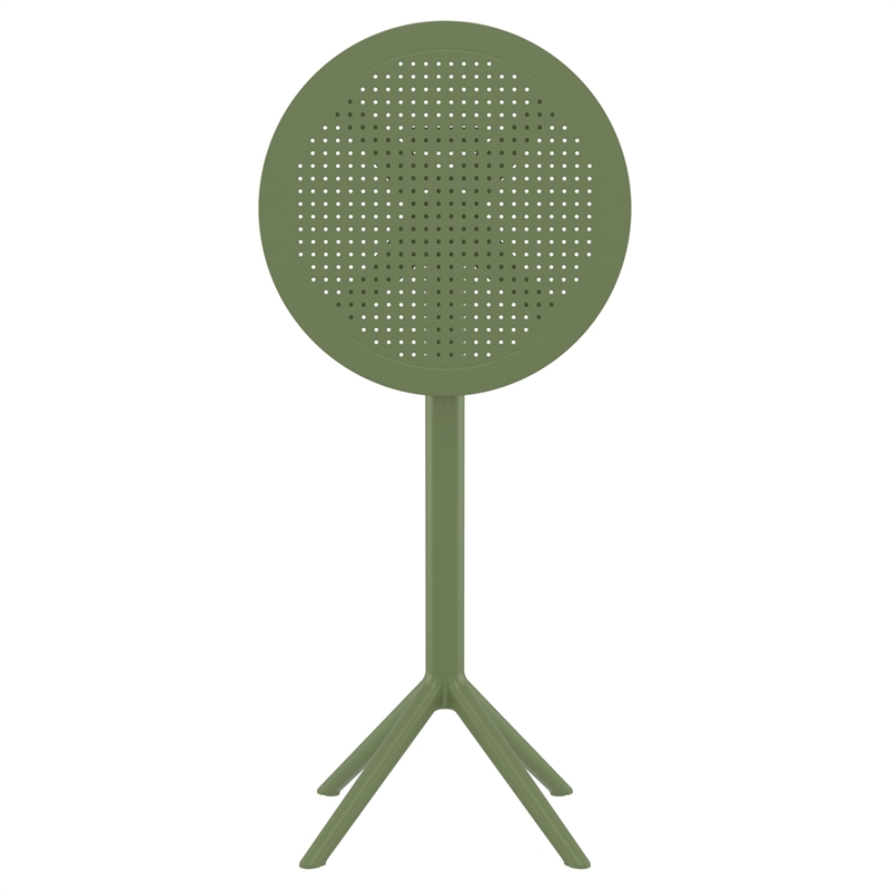 Compamia Sky 24 inch Round Folding Bar Table in Olive Green finish