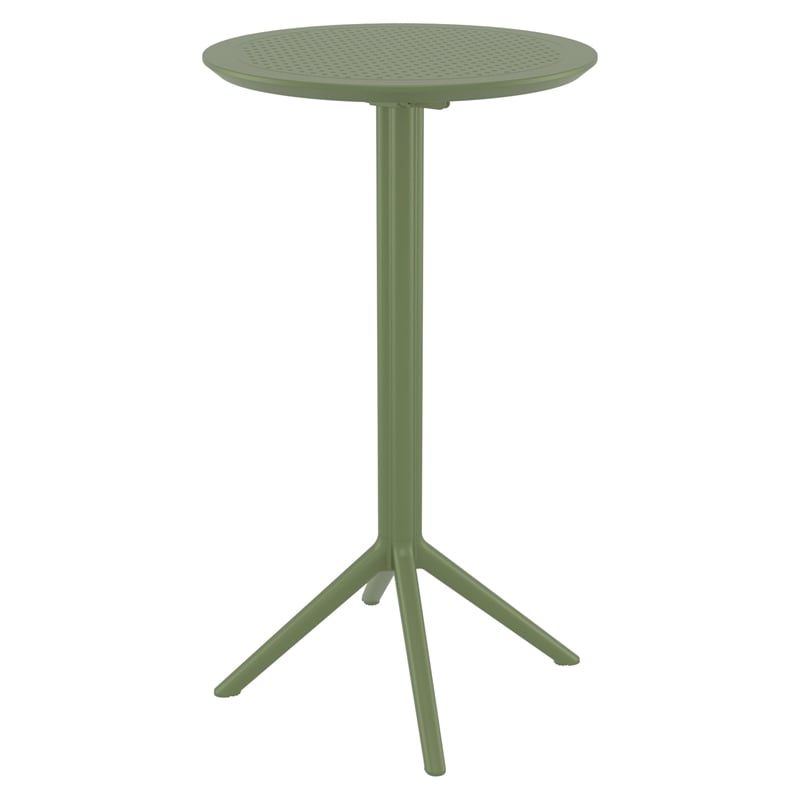 Compamia Sky 24 inch Round Folding Bar Table in Olive Green finish