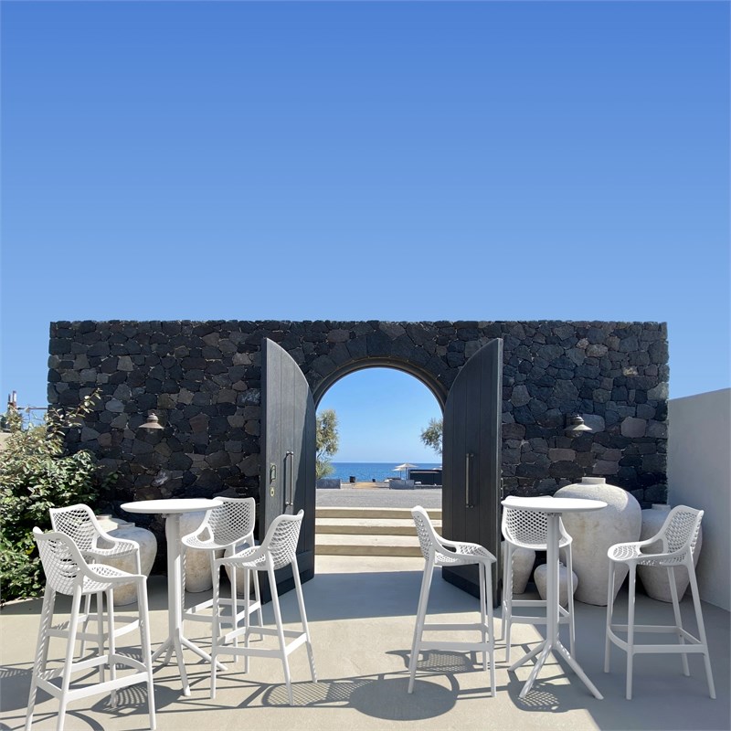 Compamia Sky 24 inch Round Folding Bar Table in White finish