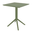 Lucy 3 Piece Outdoor Bistro Set with 24 inch Table Top in Olive Green