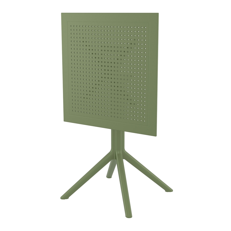 Lucy 3 Piece Outdoor Bistro Set with 24 inch Table Top in Olive Green