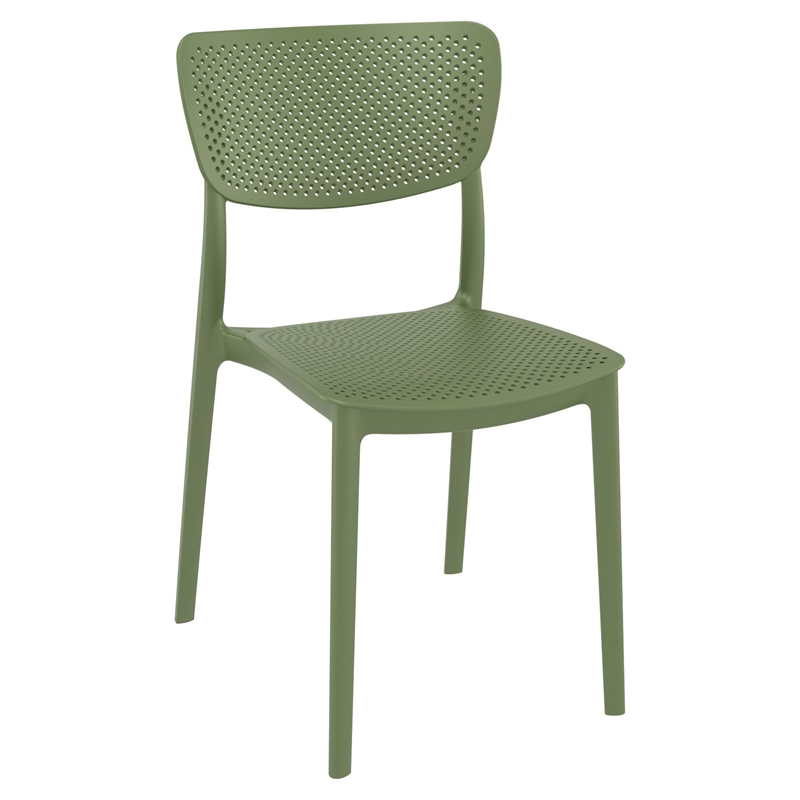 Lucy 3 Piece Outdoor Bistro Set with 27 inch Table Top Olive Green