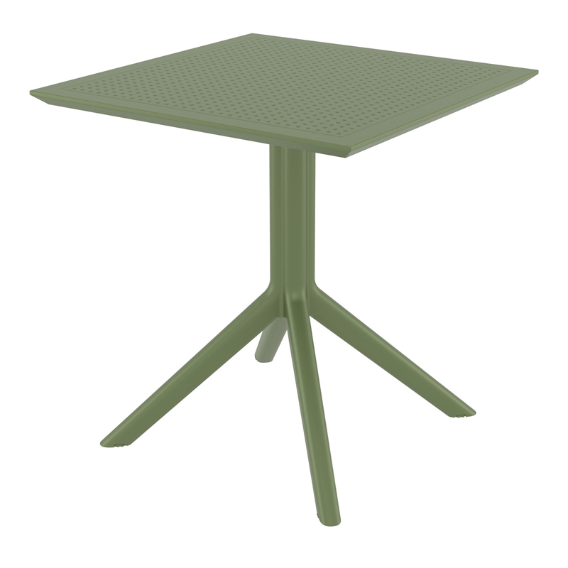 Lucy 3 Piece Outdoor Bistro Set with 27 inch Table Top Olive Green