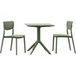 Lucy 3 Piece Outdoor Bistro Set with 27 inch Table Top Olive Green