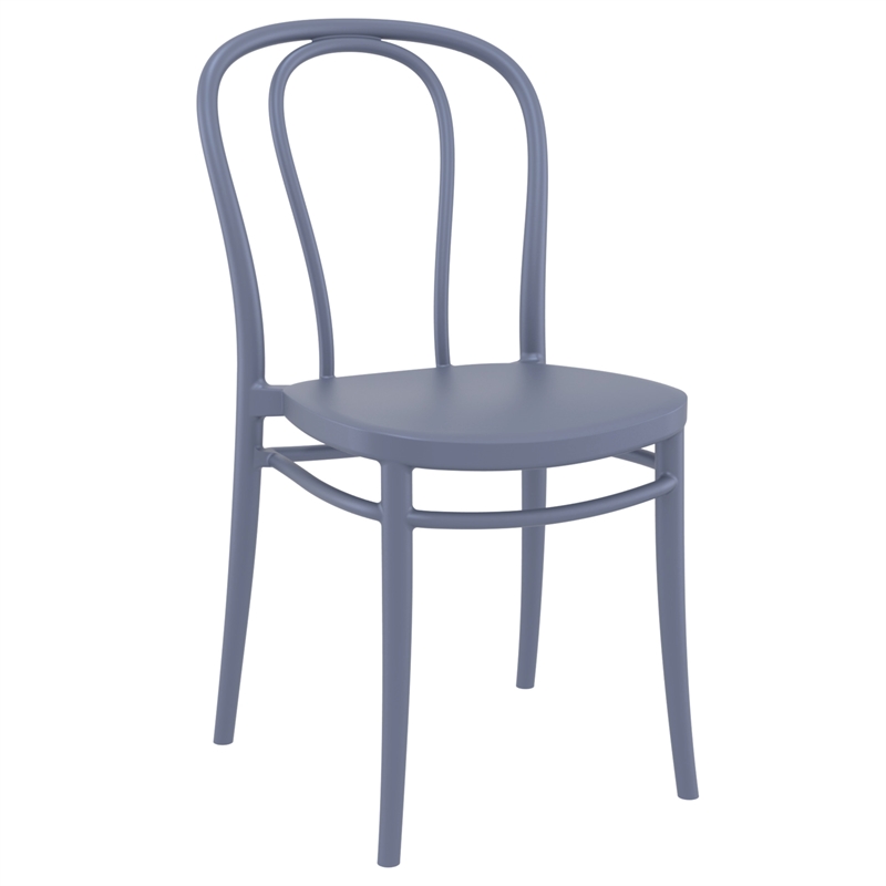 Compamia Victor Patio Dining Set with 4 Chairs in Dark Gray